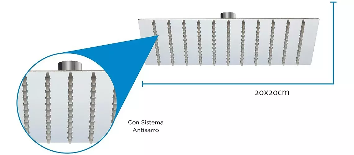 PLATO DUCHA CUADRADO ACERO INOXIDABLE 20 CMS - 5