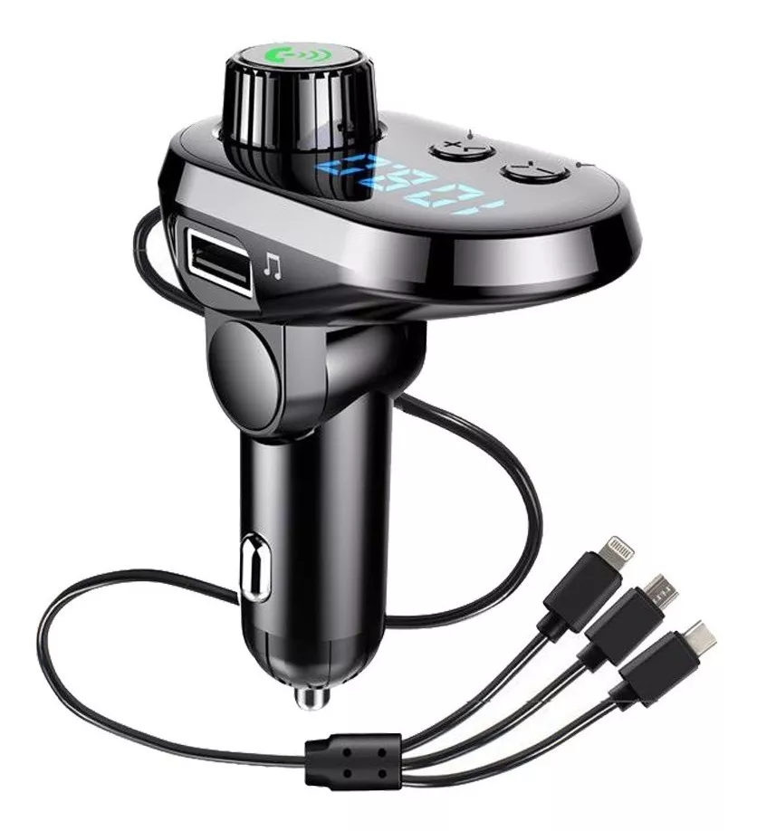 TRANSMISOR 5 EN 1 FM BLUETOOTH USB MP3 AUTO - 1