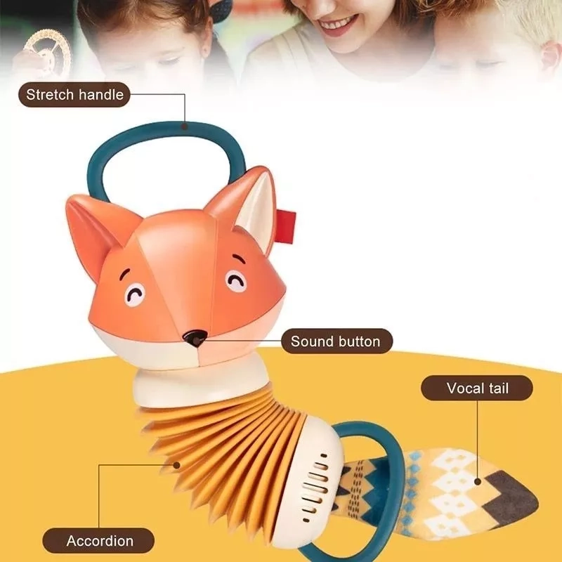 MINI ZORRO DIBUJOS ANIMADOS ACORDEON BEBE  JUGUETE SONAJERO - 3