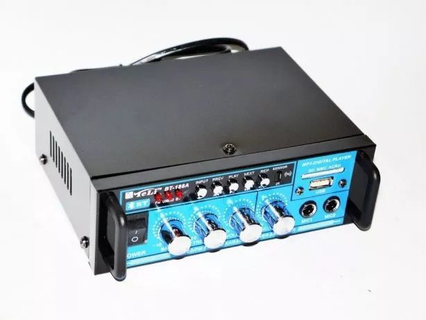 AMPLIFICADOR BLUETOOTH 12V/220V USB FM SD CARD KARAOKE MP3 - 2