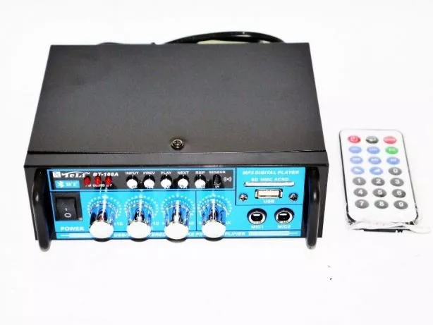 AMPLIFICADOR BLUETOOTH 12V/220V USB FM SD CARD KARAOKE MP3 - 4