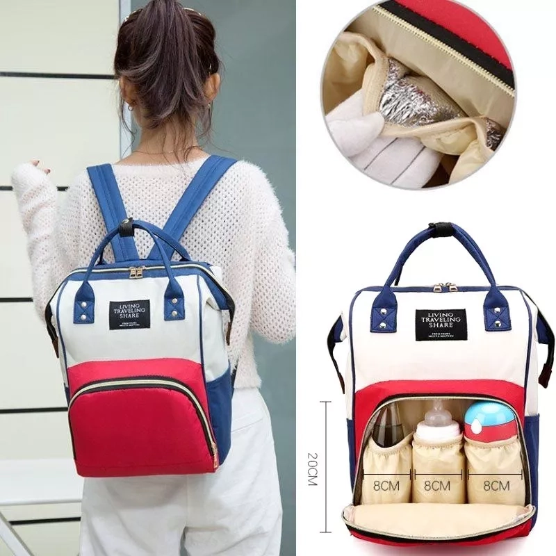 MOCHILA PAÑALERA BEBÉ MAMÁ BOLSO MATERNAL MULTICOLOR - 2