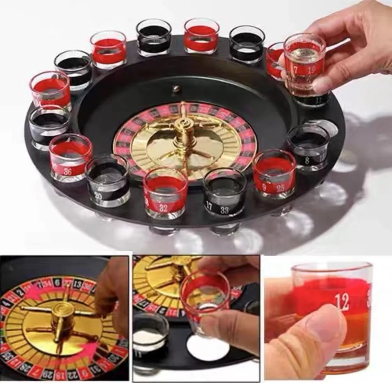 JUEGO DE RULETA CASINO DE SHOTS CORTITOS ALCOHOL CHUPITOS - 1
