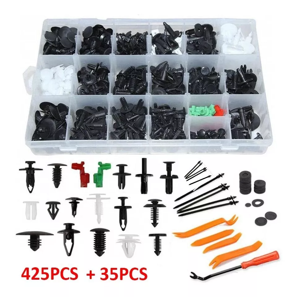 SET 460 CLIPS BROCHES PUERTA PARACHOQUE AUTO TAPABARRO RETEN - 1