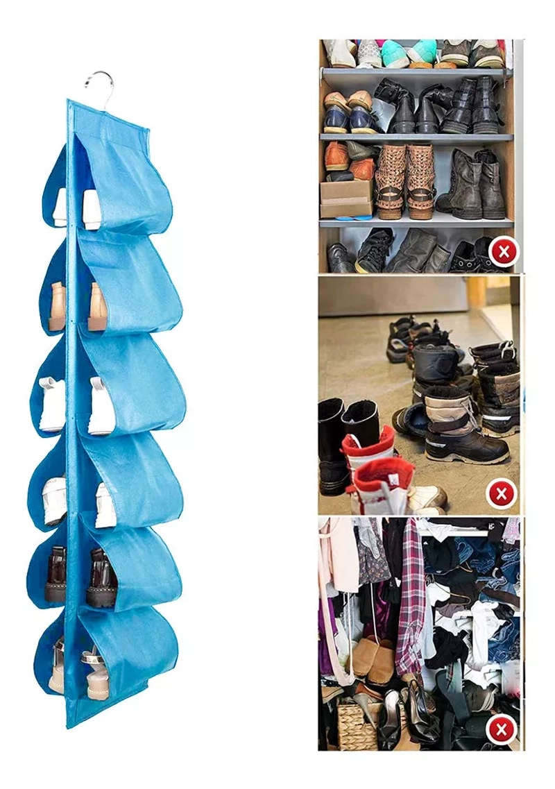 ORGANIZADOR DE ZAPATOS ZAPATILLAS 6 COMPARTIMENTOS TELA - 1
