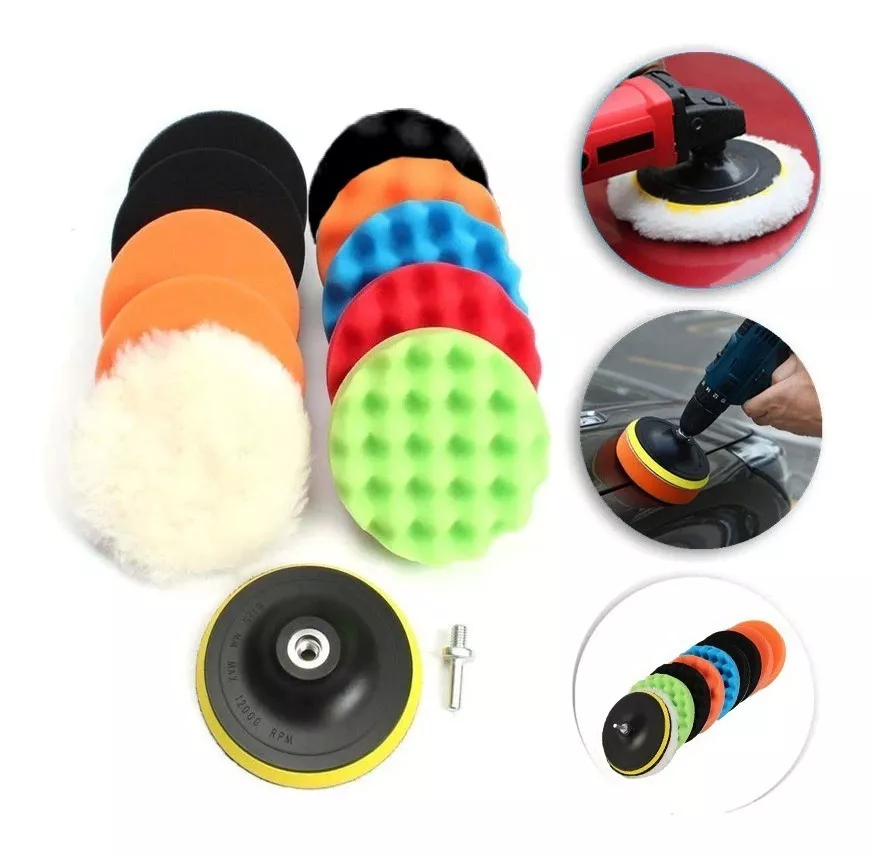 KIT 10 PIEZAS PULIR ESPONJAS ALMOHADILLAS AUTO - 1