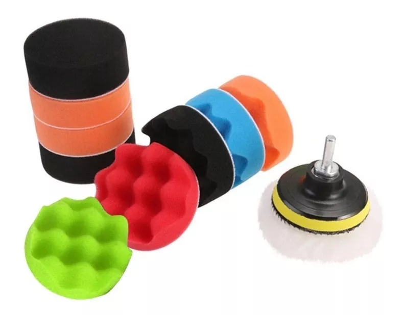 KIT 10 PIEZAS PULIR ESPONJAS ALMOHADILLAS AUTO - 2