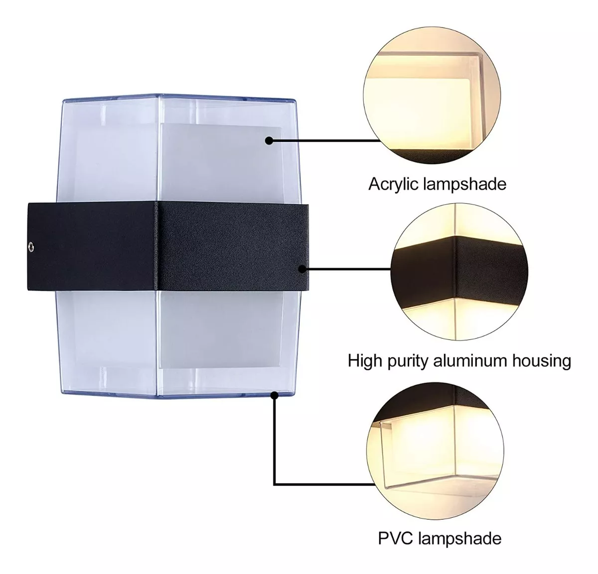 APLIQUE MURO LED LUZ CALIDA DECORACION HOGAR - 3
