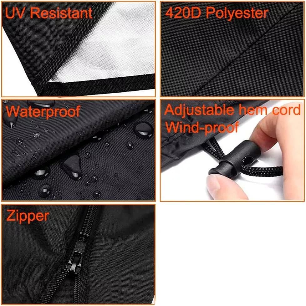 FUNDA SILLA COLGANTE DURADERA IMPERMEABLE RESISTENTE NEGRO - 4