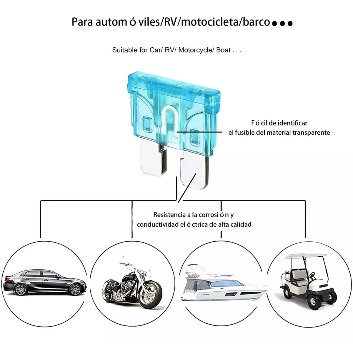 KIT FUSIBLE 300 UNIDADES ELÉCTRICOS 12V AUTOS MOTOS + PINZA - 3