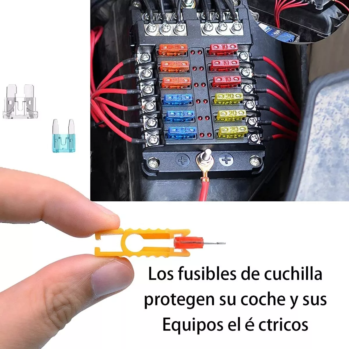 KIT FUSIBLE 300 UNIDADES ELÉCTRICOS 12V AUTOS MOTOS + PINZA - 5