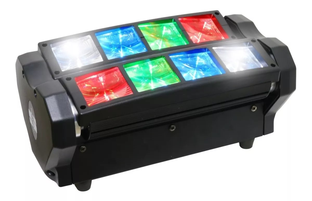 CABEZA MOVIL LED SPIDER BEAM RGBW DMX 8X3W LUZ DISCO - 1