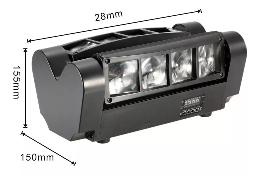 CABEZA MOVIL LED SPIDER BEAM RGBW DMX 8X3W LUZ DISCO - 5