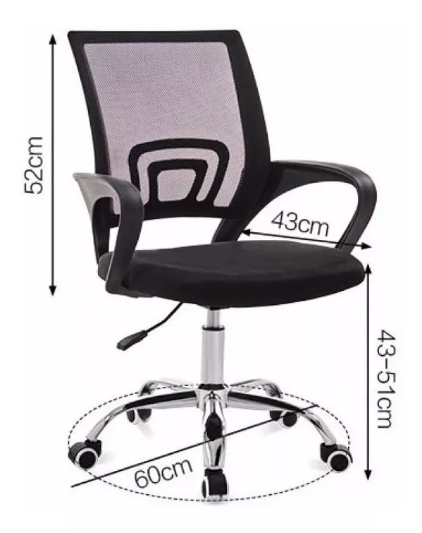 SILLA EJECUTIVA ESCRITORIO REGULABLE CON RUEDAS - 4