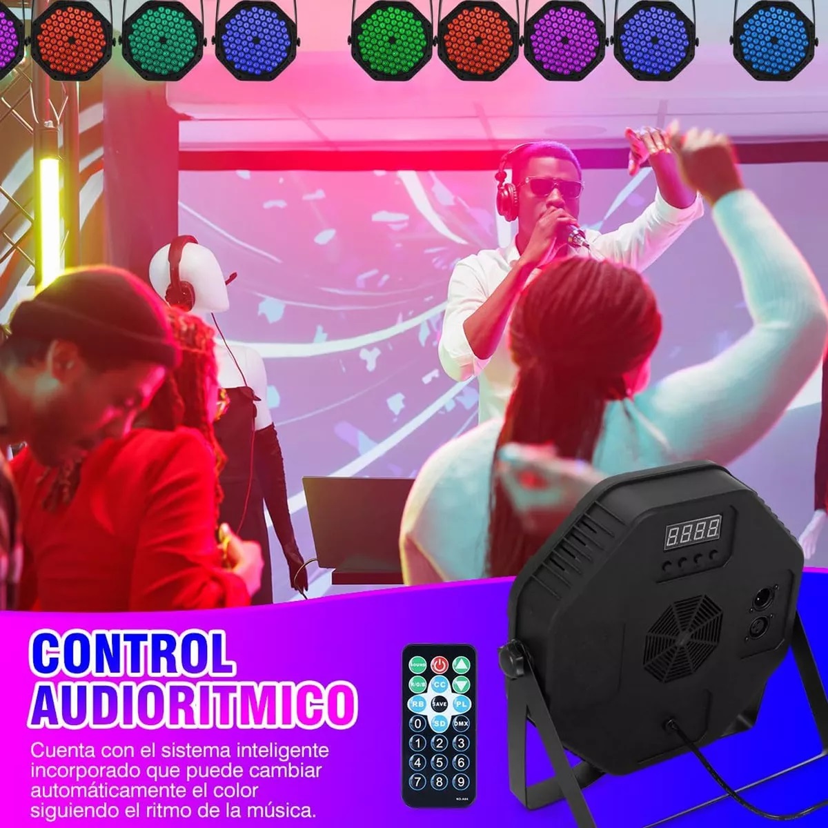 FOCO PAR LED SLIM 84X3W RGB 3 EN 1 LUCES FIESTA - 5