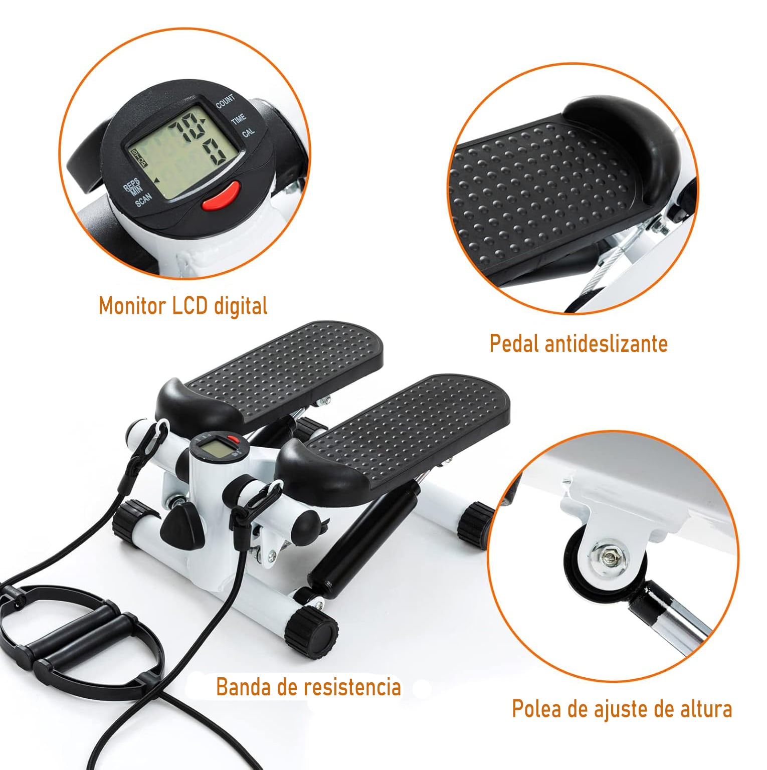 MINI MAQUINA ESCALADORA EJERCICIOS STEPPER BANDAS ELÁSTICAS - 2
