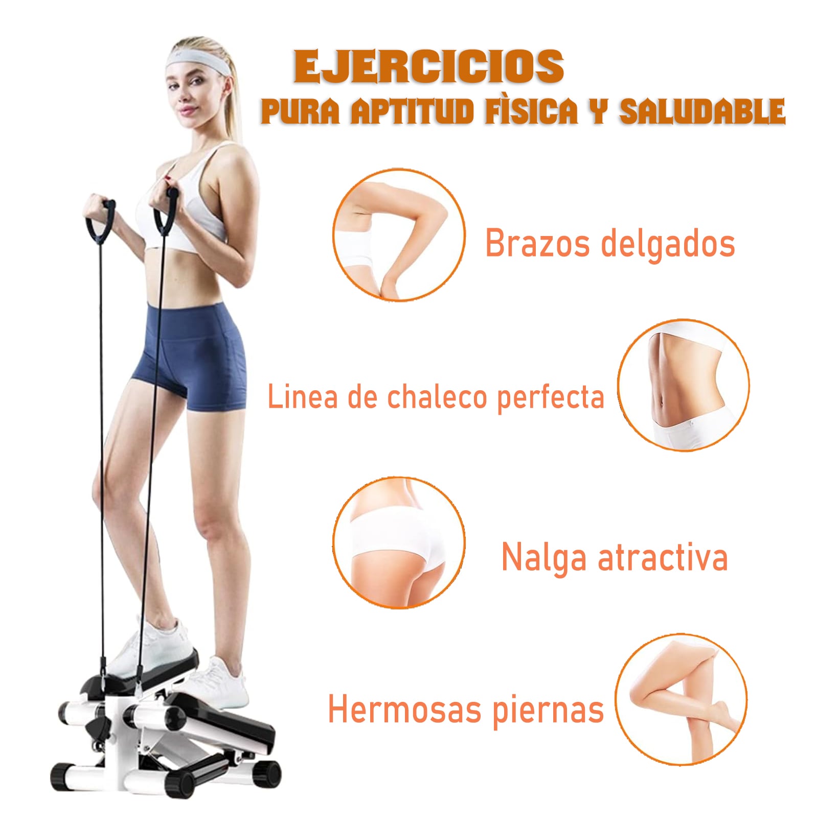MINI MAQUINA ESCALADORA EJERCICIOS STEPPER BANDAS ELÁSTICAS - 3