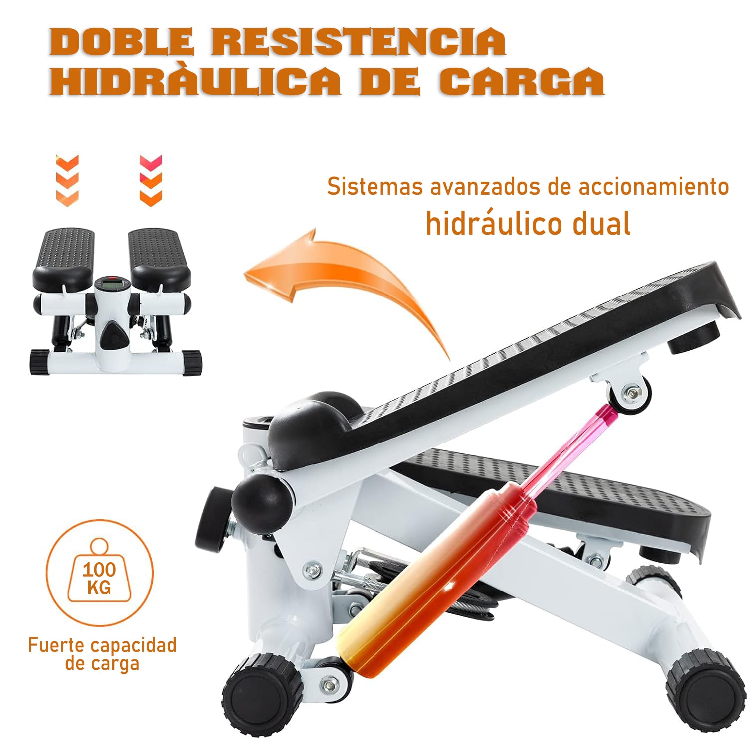 MINI MAQUINA ESCALADORA EJERCICIOS STEPPER BANDAS ELÁSTICAS - 4