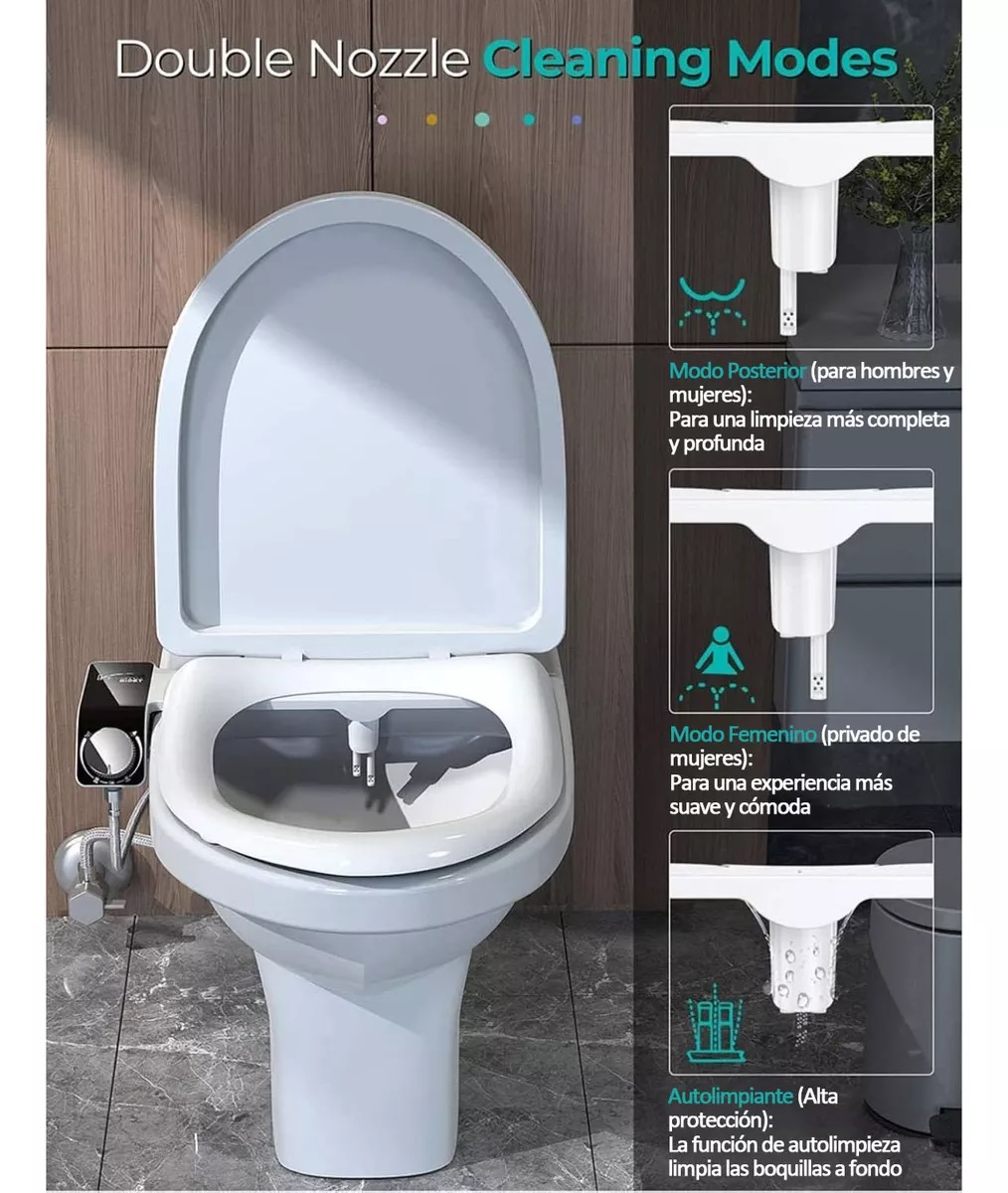 BIDET WC INODORO AJUSTABLE UNIVERSAL FÁCIL INSTALACIÓN - 3