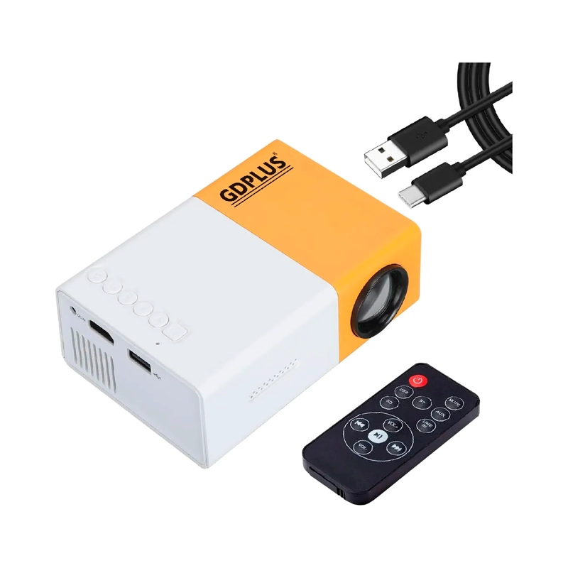 MINI PROYECTOR LED PORTATIL HDMI VGA USB SD 600LM AMARILLO YG300 - 2
