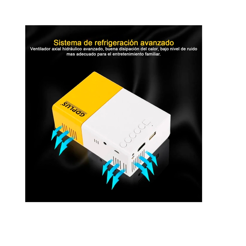 MINI PROYECTOR LED PORTATIL HDMI VGA USB SD 600LM AMARILLO YG300 - 3