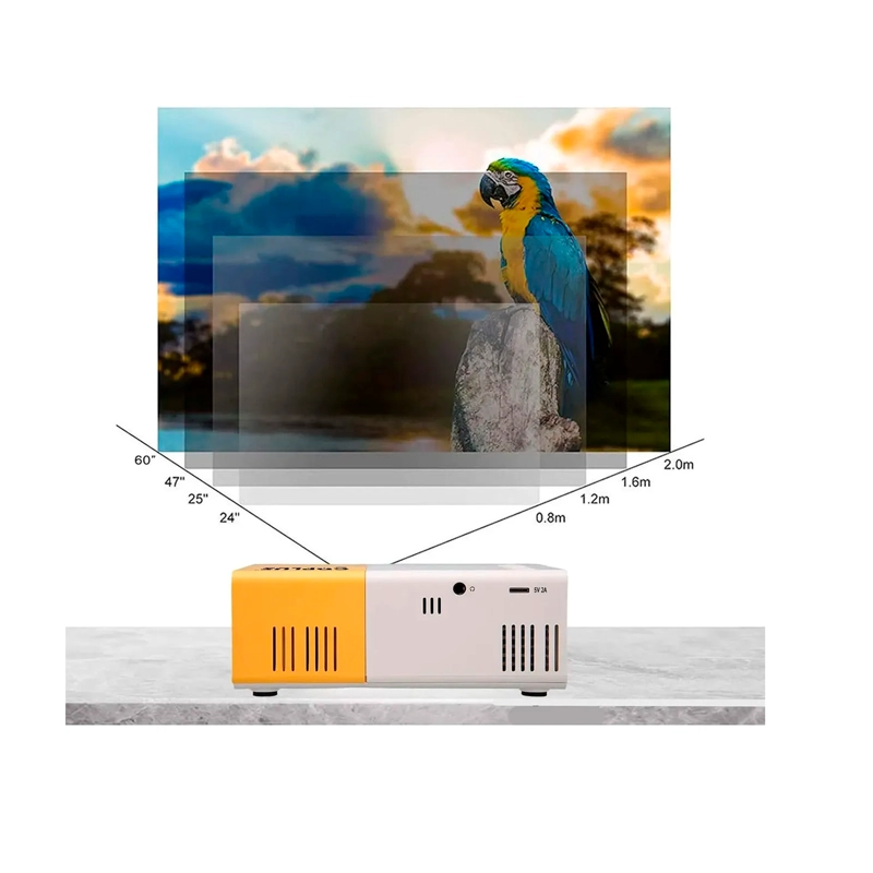 MINI PROYECTOR LED PORTATIL HDMI VGA USB SD 600LM AMARILLO YG300 - 4
