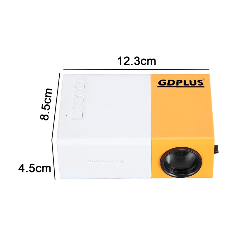 MINI PROYECTOR LED PORTATIL HDMI VGA USB SD 600LM AMARILLO YG300 - 6