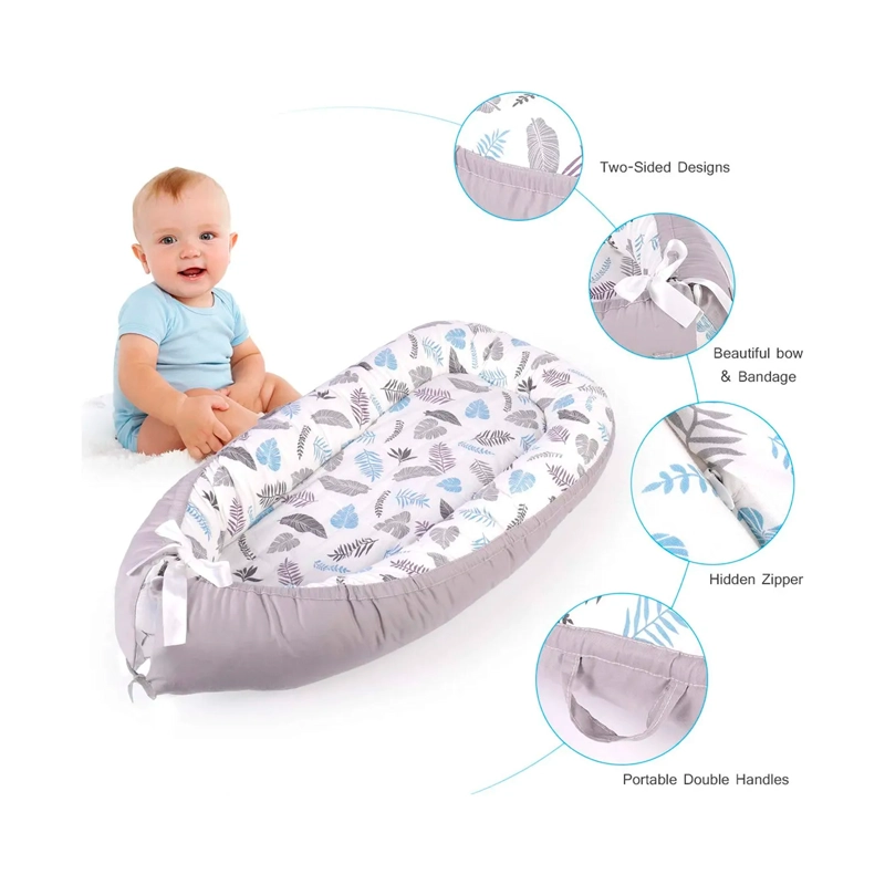CAMA COJIN NIDO COLECHO DE ALGODON PARA BEBE 93X53CM - 4