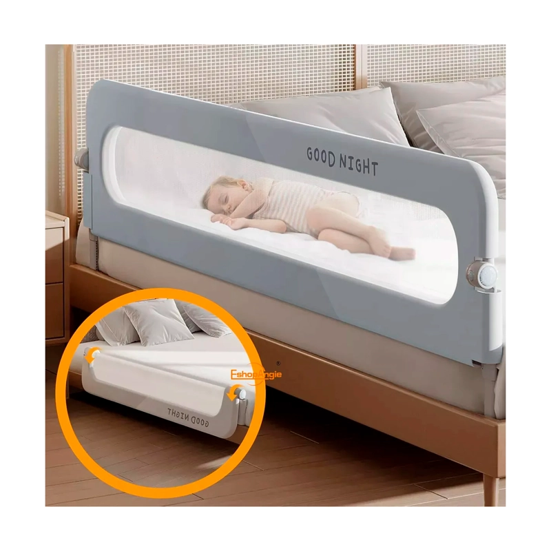 BARANDA DE CAMA 1.5MTRS SEGURIDAD BEBE ABATIBLE AJUSTABLE - 2
