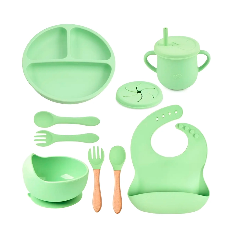 SET ALIMENTACION SILICONA LIBRE BPA 9 PIEZAS ANTIDESLIZANTE - 1