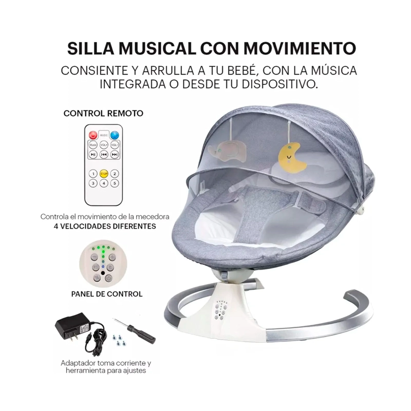 SILLA MECEDORA ELECTRICA INTELIGENTE BEBE S MULTIFUNCION - 7