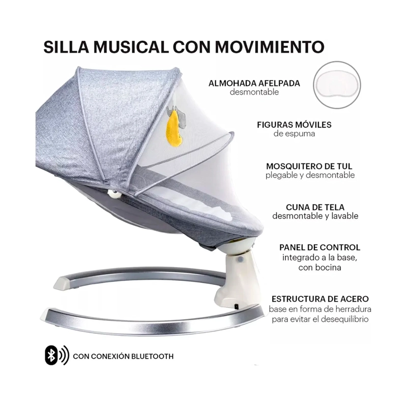 SILLA MECEDORA ELECTRICA INTELIGENTE BEBE S MULTIFUNCION - 8