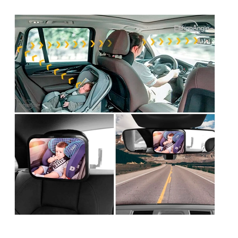 ESPEJO RETROVISOR AUTO BEBE 360° SEGURIDAD SILLA ESPALDA - 6