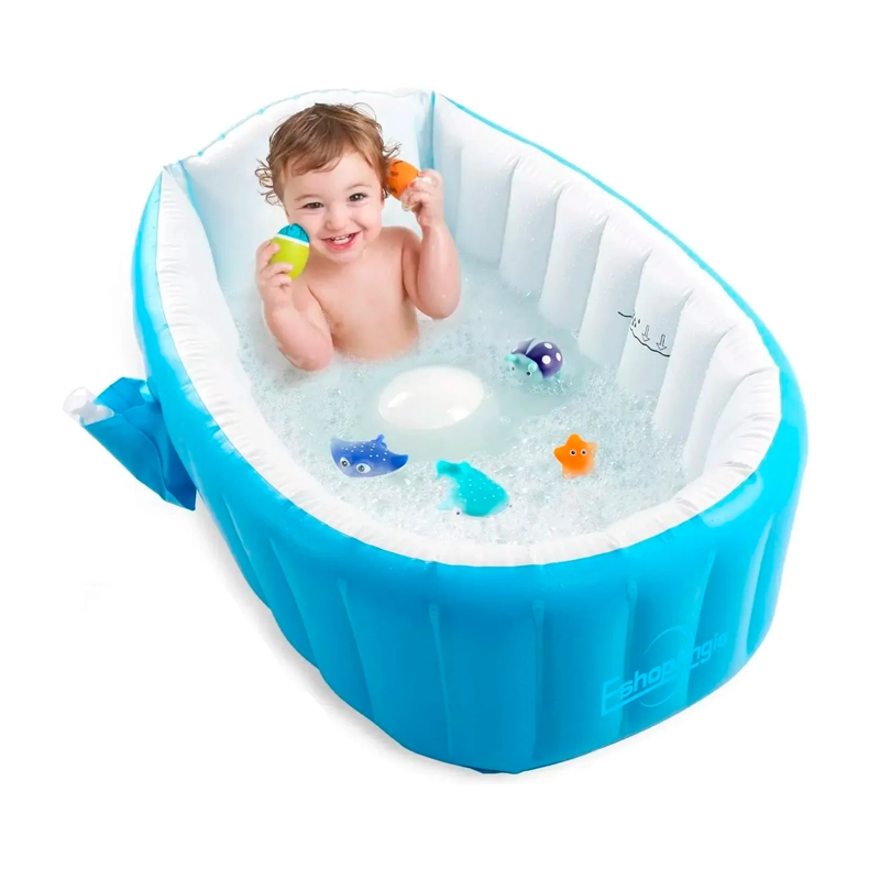 BAÑERA TINA INFLABLE BEBE S PORTATIL PLEGABLE ANTIDESLIZANTE - 1