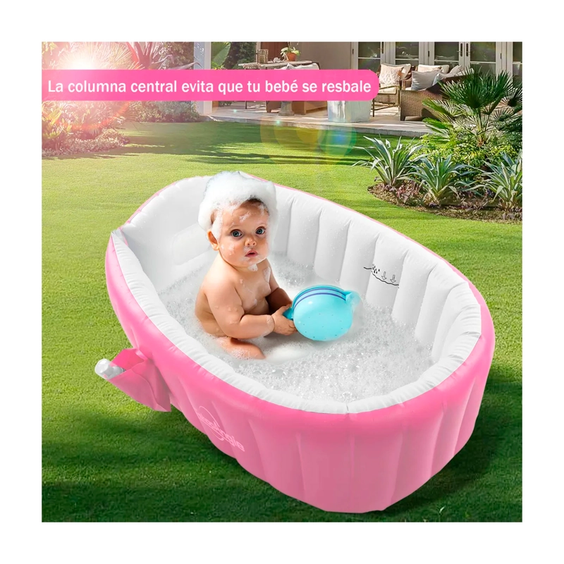 BAÑERA TINA INFLABLE BEBE S PORTATIL PLEGABLE ANTIDESLIZANTE - 3