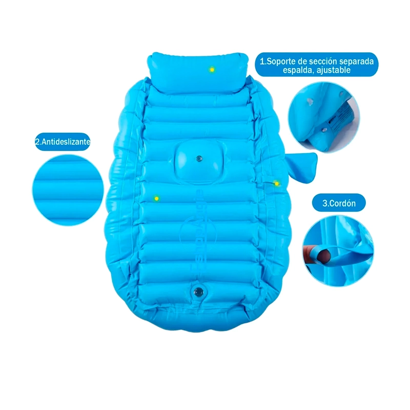 BAÑERA TINA INFLABLE BEBE S PORTATIL PLEGABLE ANTIDESLIZANTE - 7