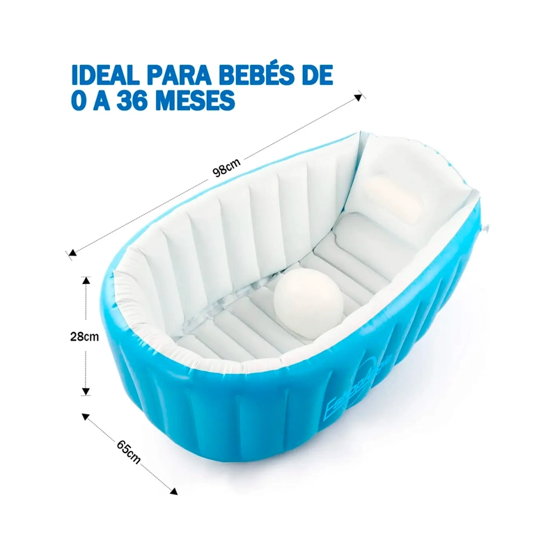 BAÑERA TINA INFLABLE BEBE S PORTATIL PLEGABLE ANTIDESLIZANTE - 11
