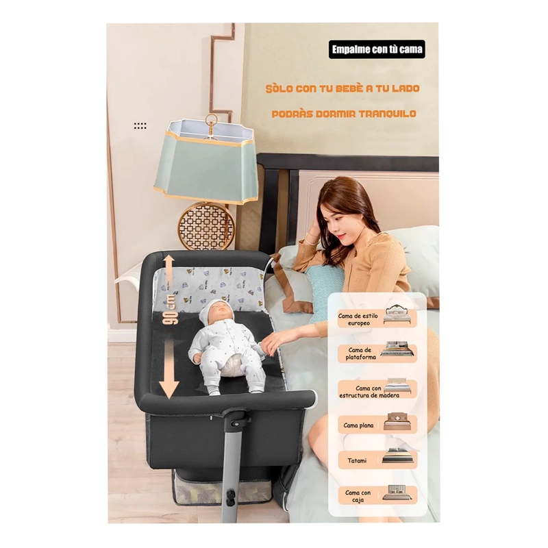 CUNA COLECHO PARA BEBE  CON MOSQUITERO MUDADOR CONFORTABLE - 3
