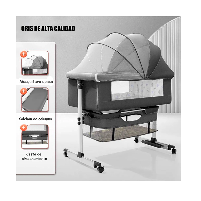 CUNA COLECHO PARA BEBE  CON MOSQUITERO MUDADOR CONFORTABLE - 7