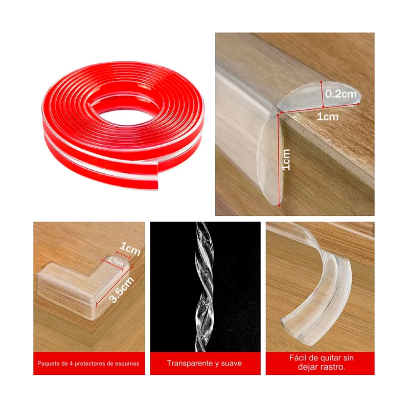 PROTECTOR TRANSPARENTE BORDE ESQUINA PARA MESA MUEBLES 6MTRS - 4