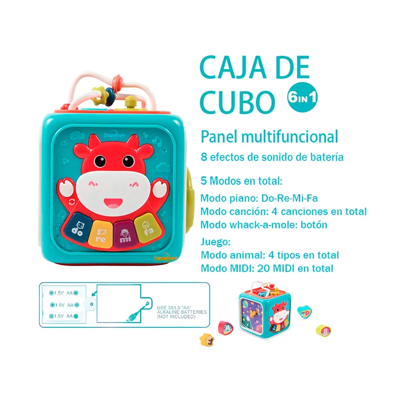 CUBO MULTIACTIVIDADES PARA BEBE S CON LUZ Y SONIDO EDUCATIVO - 2