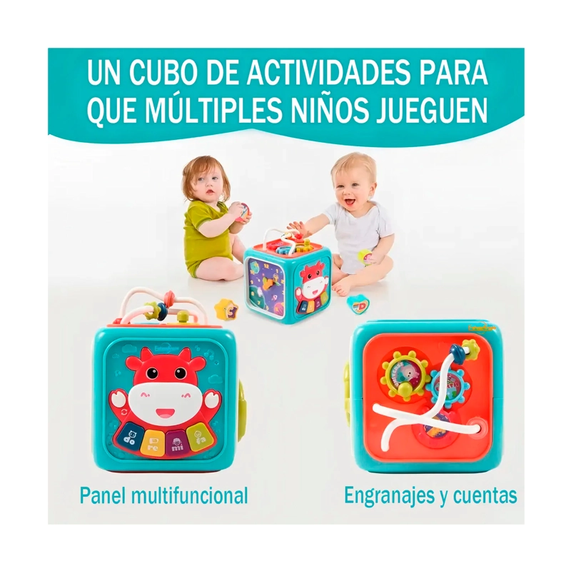 CUBO MULTIACTIVIDADES PARA BEBE S CON LUZ Y SONIDO EDUCATIVO - 3