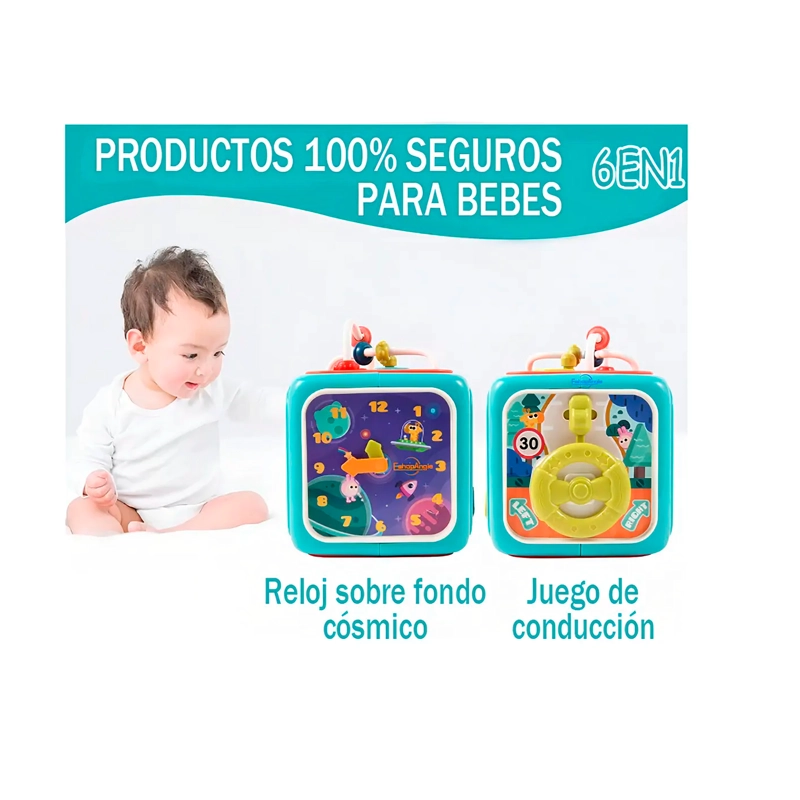 CUBO MULTIACTIVIDADES PARA BEBE S CON LUZ Y SONIDO EDUCATIVO - 4
