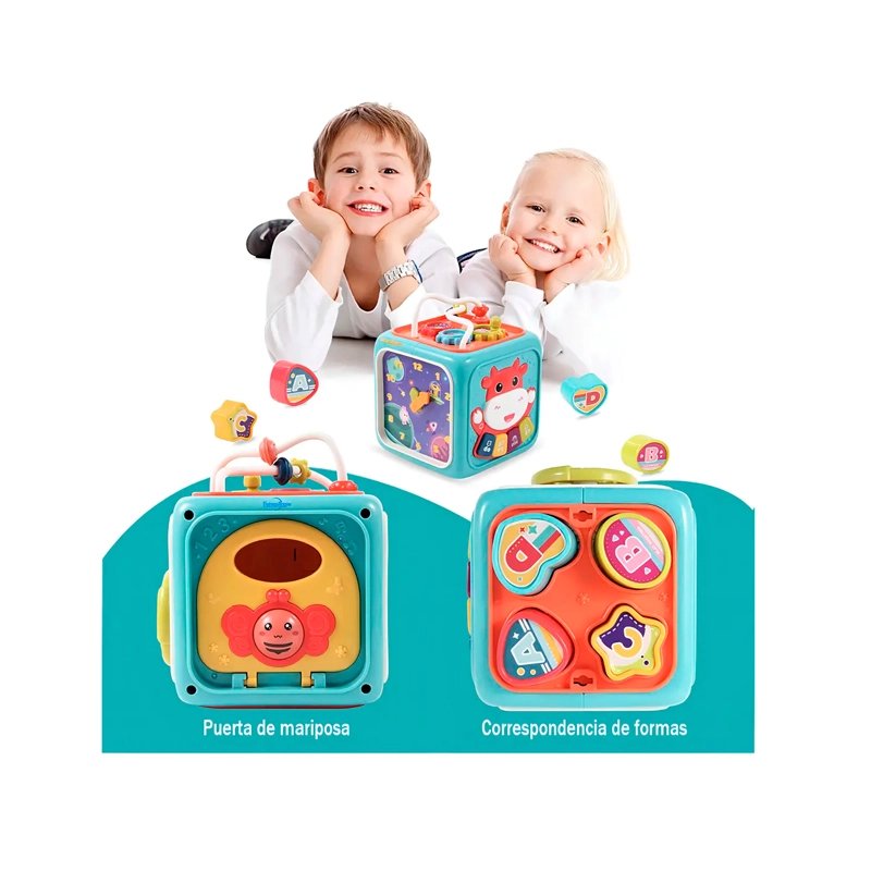 CUBO MULTIACTIVIDADES PARA BEBE S CON LUZ Y SONIDO EDUCATIVO - 5