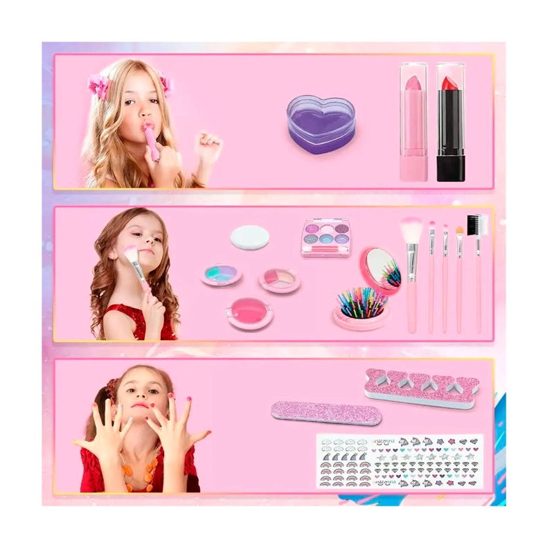 KIT DE MAQUILLAJE PARA NIÑAS JUGUETE COSME TICOS - 3