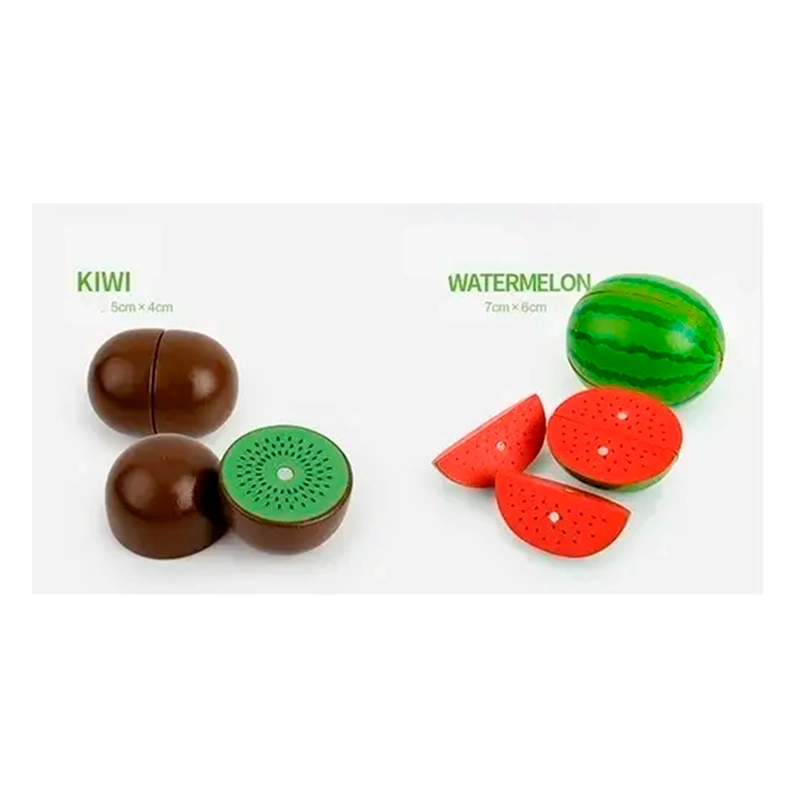 SET CORTA FRUTAS Y VERDURAS MADERA CON IMAN JUEGO 17 PIEZAS - 4