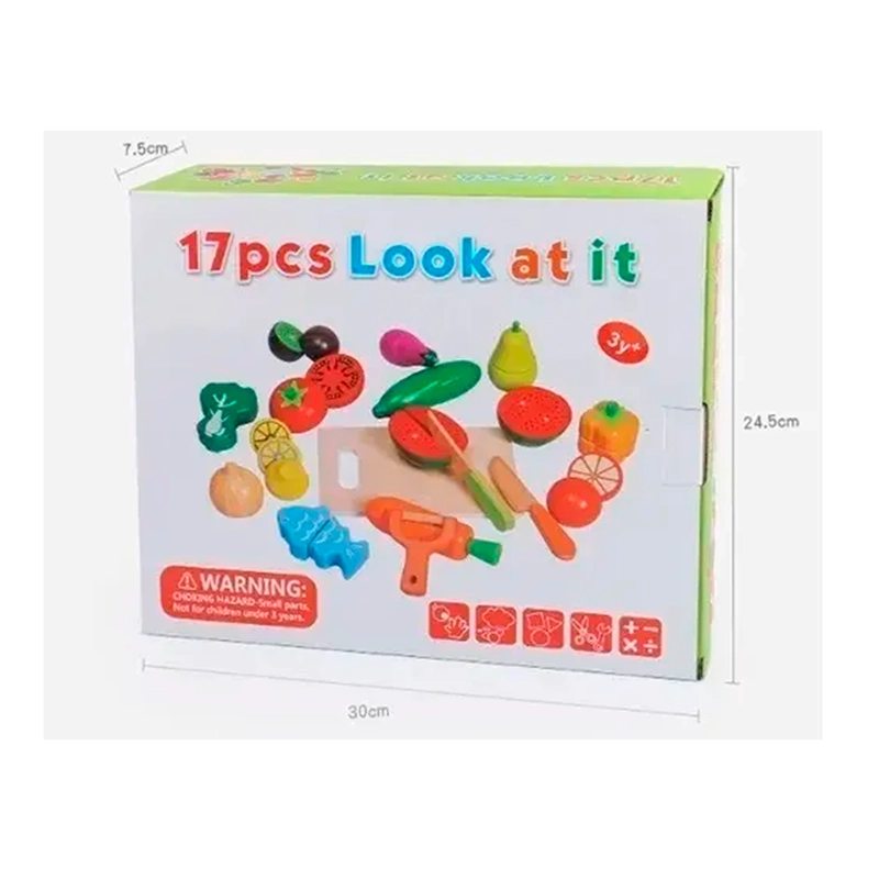 SET CORTA FRUTAS Y VERDURAS MADERA CON IMAN JUEGO 17 PIEZAS - 8