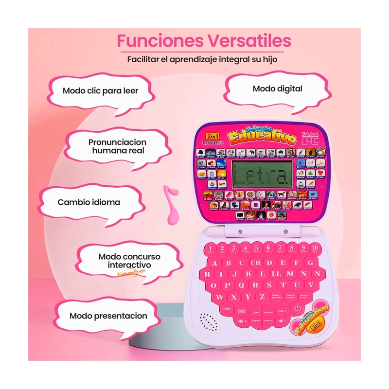 LAPTOP DE JUGUETE DIDACTICA EDUCATIVA CON PANTALLA - 5