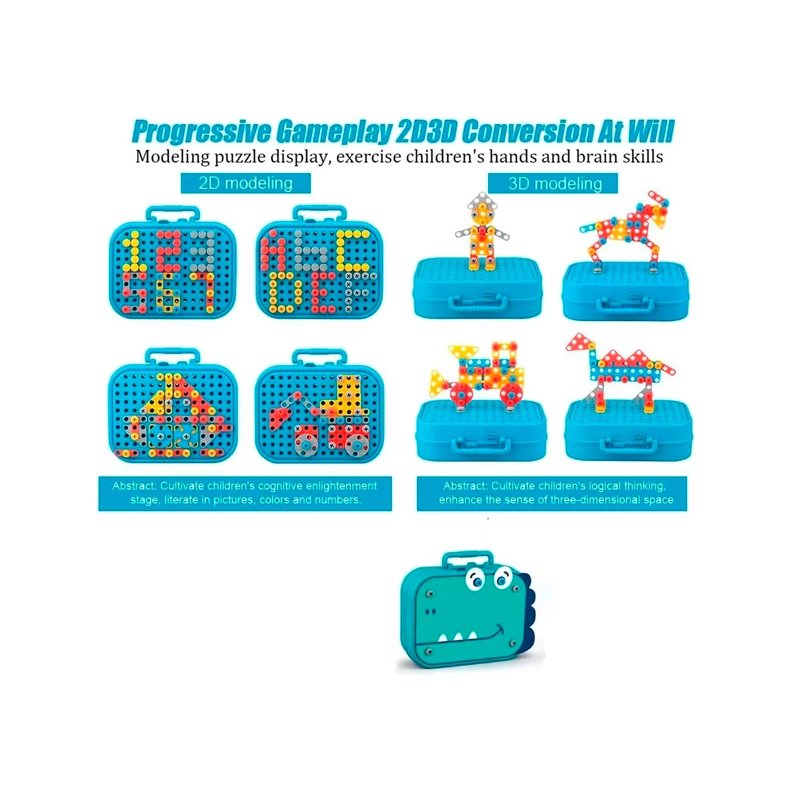 JUGUETE PUZZLES 2D, 3D HERRAMIENTA TORNILLOS TALADRO - 2