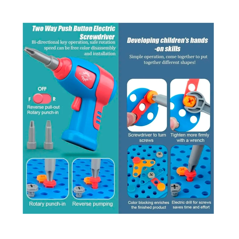JUGUETE PUZZLES 2D, 3D HERRAMIENTA TORNILLOS TALADRO - 3